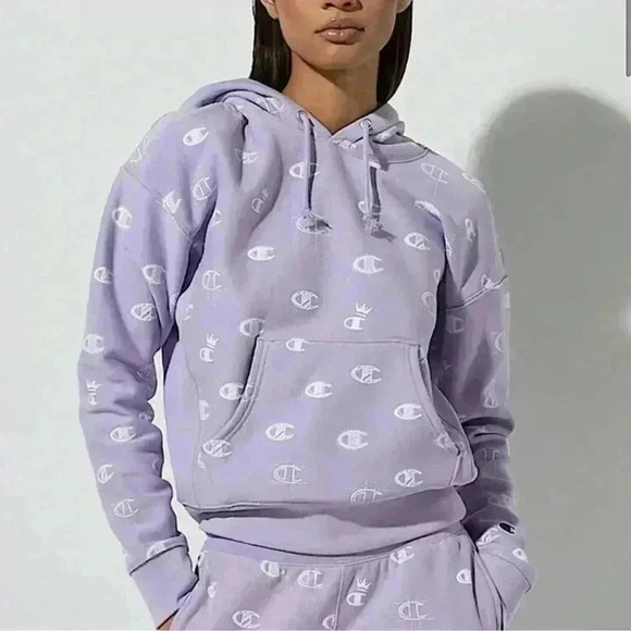 Champion Sweaters - Limited Edition Lilac All Over Print Champion Sweatshirt- Size Small